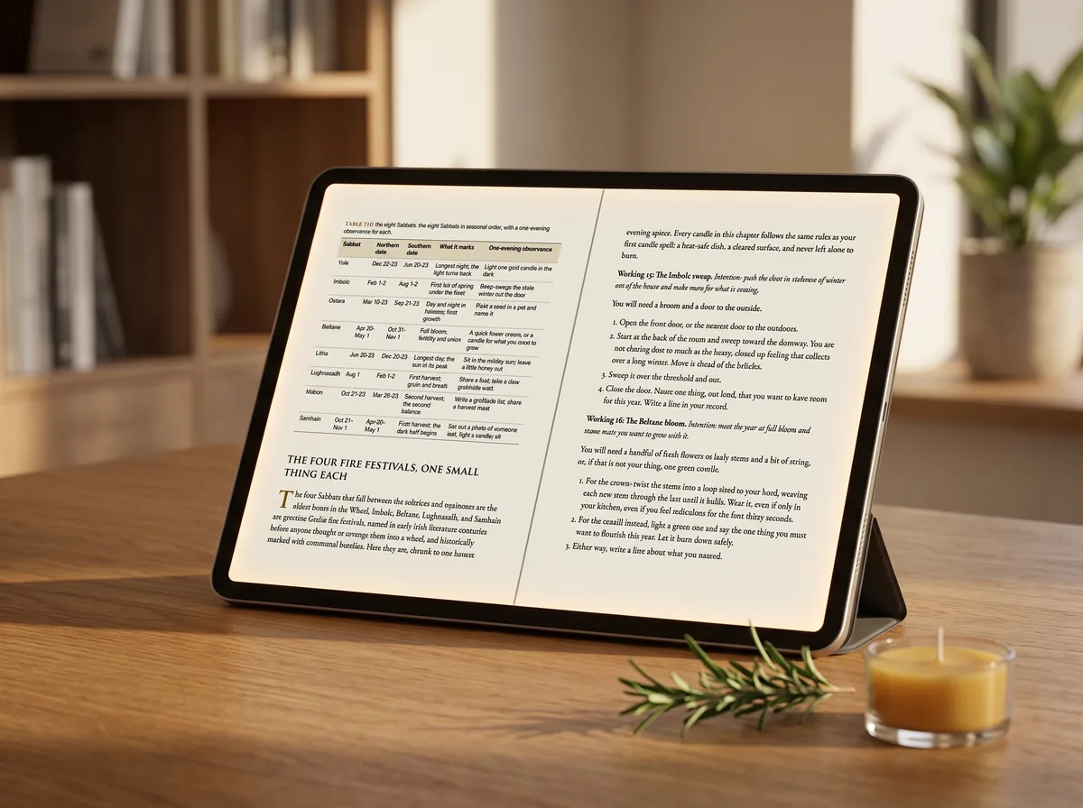 The guide open on a tablet