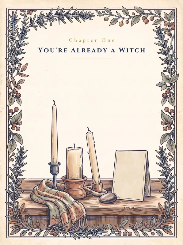 Chapter-opener plate: candles and a scarf on a wooden altar